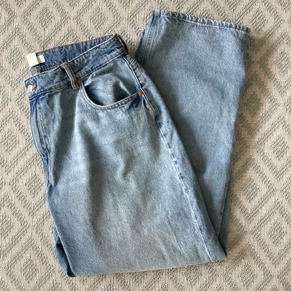 H&M Womens Light Wash High Rise Straight Leg Jeans Size 16 - Picture 9 of 9